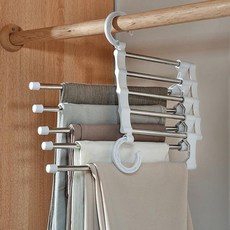 바지걸이 LIV011 수납 리빙용품 접이식 행거 5단, 화이트_FREE, 1