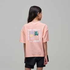 내셔널지오그래픽 키즈 K2GRG710 여아 워터 반팔티 PEACH