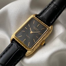 TECHNOS VINTAGE 古董錶 石英錶 quartz Sophia 黑面盤 黑金 坦克 tank, 1個