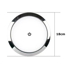 RV Sojourn 트레일러 개조 액세서리 초박형 원형 조명기 LED 실내 12V 스위치 10W, 03 24V18CM