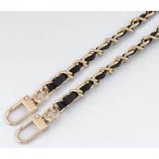 베리어스몰 가죽체인줄 명품스타일 가방끈 체인끈, 1개, 블랙골드