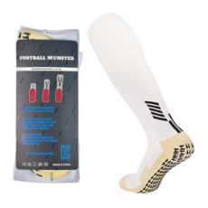 풋볼몬스터 논슬립 축구양말 3EA 1셋 어린이 유소년 성인용 스포츠삭스, 화이트, 3개