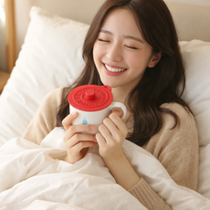 사이드비 컵뚜껑 실리콘덮개 컵덮개 머그컵 뚜껑 디자인제품, 1개, 화이트