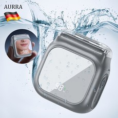 AURRA 남자 휴대용 면도기 c타입 3중날 왕복식 전기면도기 IPX7 완전방수 건습겸용 여행용 충전식 미니 면도기, 메탈릭 건그레이, 1