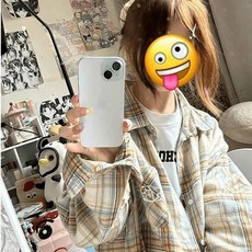 賣場優選童裝 女童襯衫 國潮牌複古格子長袖襯衫女中大童夏季防曬寬鬆高街字母襯衣外套