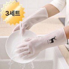 림웍스 튼튼하고 손편한 니트릴 고무장갑, 화이트, 중(M), 3개