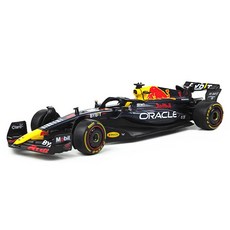 마이카 다이캐스트 합금 1:24 레드불 레이싱 RB19 모델 F1 포뮬러 자동차 모형 전시 피규어, 블랙옐로우, 1개