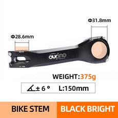 OUO 자전거 줄기 7075 180MM CNC 170 6도 DOWNSTEM 테이블 31 테이크아웃 8MM 17 핸들 알루미늄 160 MTB, 31 8x150mm stem 6