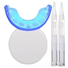 치아 미백 키트 with 가벼운 구강 led 케어 가정용 글로, 미백기기+젤 6개+컬러미터 카드