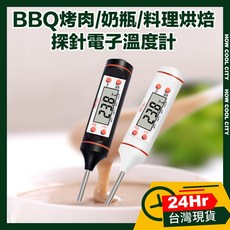 BBQ烤肉奶瓶料理烘焙探針電子溫度計，台灣24小時出貨，精準測溫，快速讀取，多用途適用, 1個, 黑