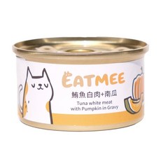 艾爾發寵物 EATMEE 易特咪無穀貓副食罐 補水湯罐｜補充水分、無穀低敏, 1個, 鮪魚白肉＋南瓜, 80g, 鮪魚白肉