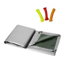 CLUBUNI 타포린 양면코팅 방수포 4x6m + 스트링, 실버