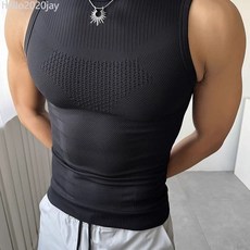 美式夏季男款跑步騎行健身運動無袖背心高彈透氣排汗速乾短袖背心