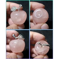 晶棋 粉晶蘋果 平安擺件, 1個, 2號 29x34mm 36g