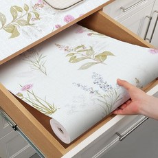 Terravue 주방 캐비닛용 꽃무늬 선반 라이너 비접착식 서랍 라이너 미끄럼 방지 찬장 라이너 꽃 캐비닛 라이너 강력한 그립 주방 선반 드레서 방수 간편한 세척, Flower