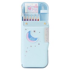 SONIC 鉛筆格紋雙面鉛筆盒 附鎖 Ukka Supportriana Tiara, 1個, 淺藍色