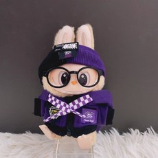 팝마트 라부부 1세대 2세대 3세대 인형옷 17cm인형 헤드밴드 자켓 청바지 캔버스 신발 안경 세트, 퍼플 헤드밴드 자켓 안경 세트 (인형 제외), 라부바 의류의 1세대  2세대  3세대에는 인형이 포함