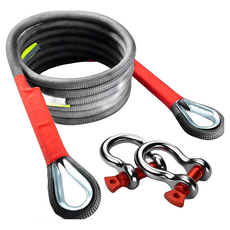 BO雜貨 4米7噸汽車應急鋼絲拖車繩 超強牽引繩 汽車拖車帶強力拉車繩 施救繩拖車勾