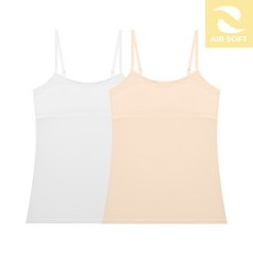 수아팜 주니어 에어 소프트 런닝브라 끈나시형 2매_아이보리/스킨