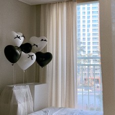 현재의태도 하트풍선 발레코어 리본 스탠드 세트, 1세트, 4. 블랙시크블랙