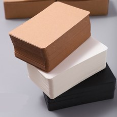 모든유통 종이네임택 무지 직사각형 소형 카페 베이커리 가격표 및 이름표 화이트 크라프트 블랙 50매, 1세트, 크라프트 50개