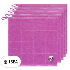 송월타월 스누피 컬러풀 리본고리 핸드타월, 보라, 15개