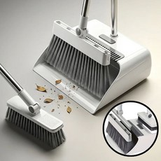 ERTY 빗자루 쓰레받기 세트 4종 구성, 화이트, 1개