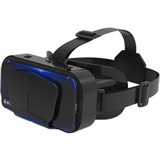 샤오케이스 가상현실 VR 헤드셋 3D 안경 지원 4.7-7인치 버전 스테레오 헤드폰 TV 영화 비디오 게임용 안경검은색, Black