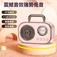 迷你藍牙喇叭 TF卡模式 5.3藍牙連接 低音震撼 音質清晰, 粉色, DZ-006