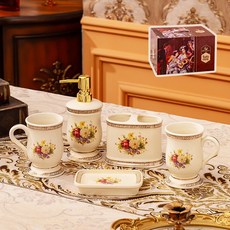 고급 칫솔 치약 치석예방 치솔 이중모 포장, 5-피스 세트-푸룽-선물세트