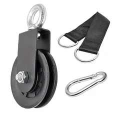 매달린 스트랩과 카라비너가 있는 사일런트 짐 케이블 풀리 360 회전 매끄러운 사일런트 풀리 DIY 부착 프로젝트, 파크 앤 선 스포츠 고급 케이블 배구 네트 풀리 부착