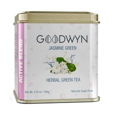 페퍼민트 허브 티 – 티백 100개 | 리얼 페퍼민트 잎이 있는 카페인 프리 민트 맛 | 개별 포장된 플라스틱 프리 백 여행 친화적 간편한 휴대 | 인도 원산지 차이 Goo, 아로마 자스민 그린, 1