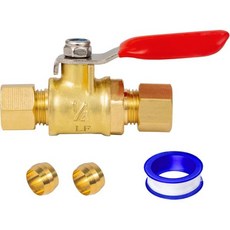 2개 브라스 RV 겨울철 블로우아웃 어댑터 1/4인치 수컷 퀵 커넥팅 플러그 & 3/4인치 GHT 나사 볼 밸브와 와셔 포함 보트 캠퍼 트레일러 준비용, 1PC 1/4"x1/4"