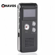 Havos 녹음기 보이스레코더 휴대용 고감도 마이크 대용량 메모리 간편조작 학원용 회의용, 회색, 8GB
