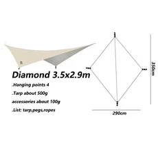 Aricxi 초경량 타프 야외 캠핑용 블랙 실버 코팅 자외선 차단, hexagon khaki