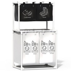 아이위크 속옷 양말 상의 하의 4단구분 빨래통 세탁바구니 빨래바구니 쉬운조립, 1개