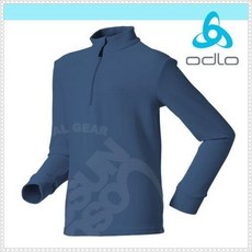 ODLO 兒童雙面刷毛保暖防潑水排汗半門襟長袖刷毛衣
