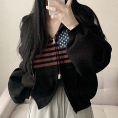 퀄리티보장 아메리칸 빈티지 투웨이 성조기 오버핏 후드집업