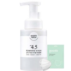 [해피바스]PH4.5 약산성 여성청결제 쑥버블 250g x 1개+구디즈 마스크 1매 수량별 증정아이와 함께 쓰는 저자극 버블타입 청결제, 1개