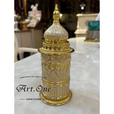 牙籤罐/琺瑯/城堡/金/白, 1個