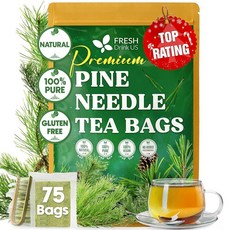 FreshDrinkUS Tulsi Sleep 티백 | 티백 75개 | 툴시 홀리 바질 카모마일 고투 콜라 아슈와간다 및 페퍼민트가 함유된 허브 블렌드 | 천연 카페인 프, 소나무 바늘