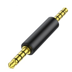 3.5mm AUX 컨버터 남성 여성 커넥터 어댑터 스테레오 커플러 익스텐더 4-단면 케이블 확장용, 검은색, Male to male, 1개