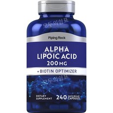 파이핑 록 알파 리포산 200mg 240캡슐 비오틴 플러스 락, 1개