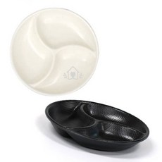 멜라민 매트 원형삼절접시 업소용소스그릇 업소용종지 멜라민소스그릇, 매트원3절G-0513 검정