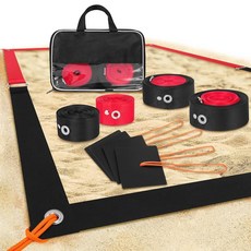 IQSTRP 모래용 튼튼한 비치 발리볼 라인 - 야외 + 샌드 앵커 및 네트 백용 휴대용 5.1cm(2인치) 웨빙 세트. 공식 AVP/FIVB 코트 사이즈 치수 (7.9m x