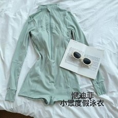 LIULU女士浮潛溼衣衝浪速幹長袖褲連體游泳衣新款保守