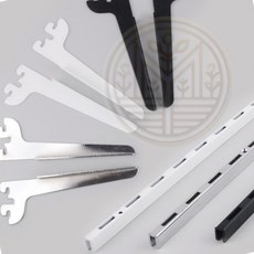 찬넬선반 목재용 35피치 선반레일 선반지지대 브래킷 빠른배송 철물 부속품 볼트, 받침대) 크롬/500/우, 1