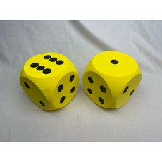 EVA泡綿圓角骰子組 12cm 台灣製造 圓角設計 安全無毒 兒童玩具, 1個, 12cm圓角點數骰子（A302黃*2個）
