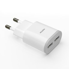 요이치 듀얼 USB 아답터, 화이트, 1개