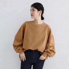 Yellwel 봄여름 스트라이프 맨투맨 여성용 루즈핏 라운드넥 상의 DJP